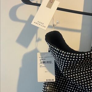 Good American Black Top with Silver Accents